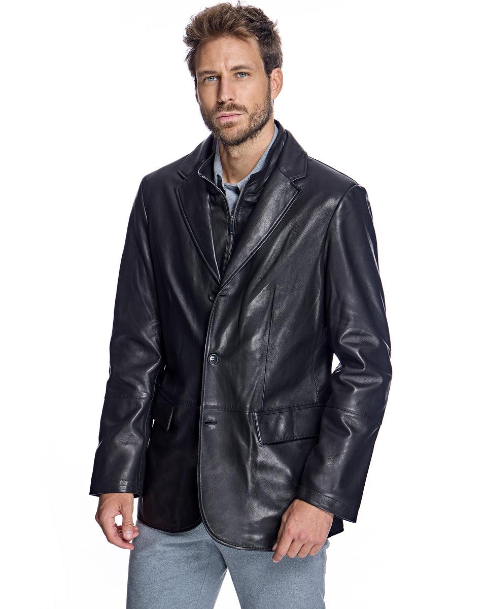Men's Leather Blazer Product Image