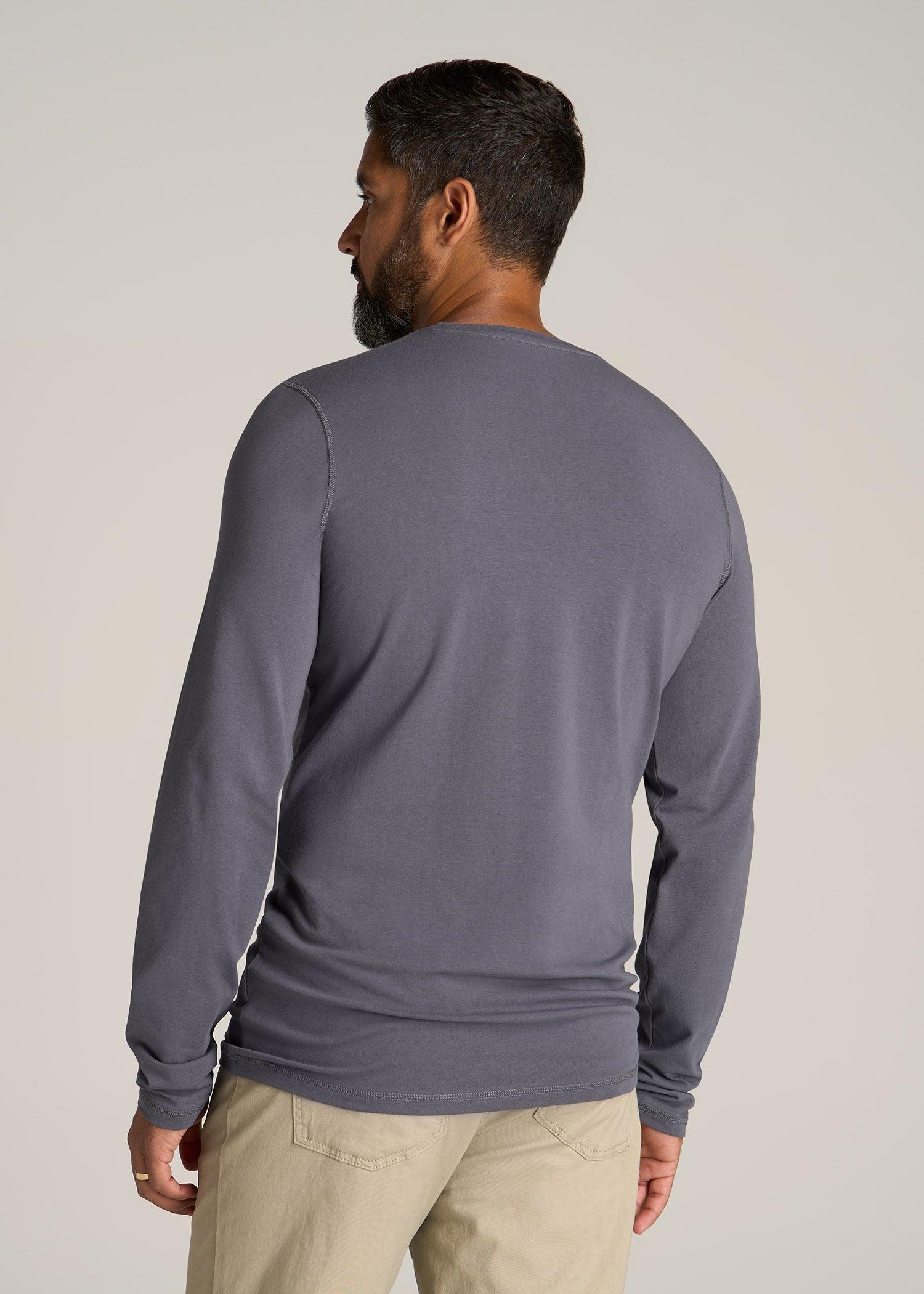 The Essential SLIM-FIT Long Sleeve Tee for Tall Men in Grey Blue Male Product Image