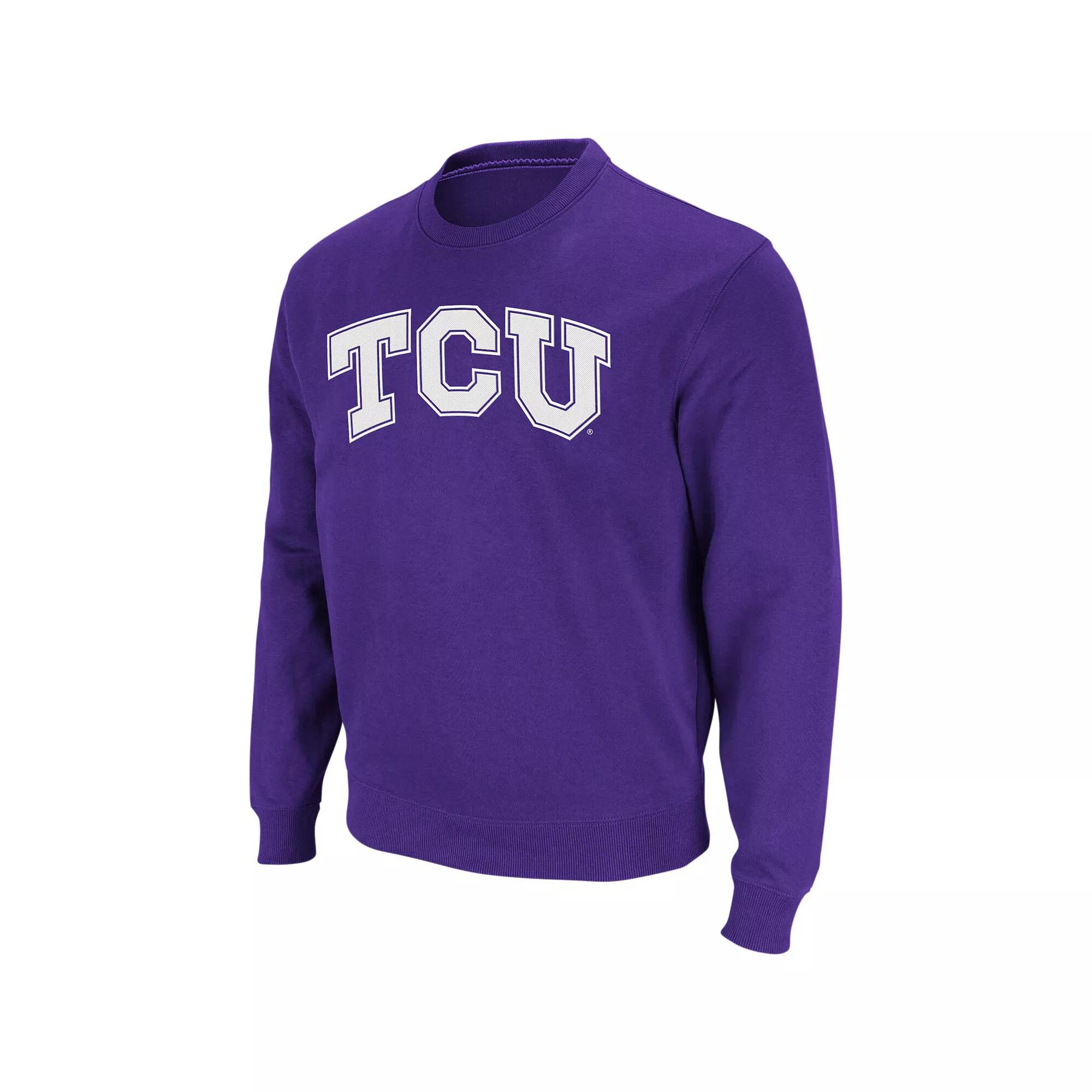 Men's Colosseum Black Iowa Hawkeyes Arch & Logo Crew Neck Sweatshirt,  Product Image