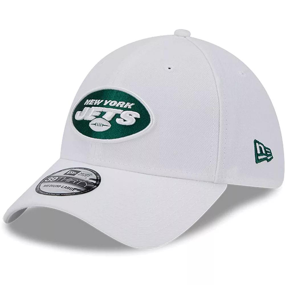 Men's New Era White New York Jets Main 39THIRTY Flex Hat,  Product Image