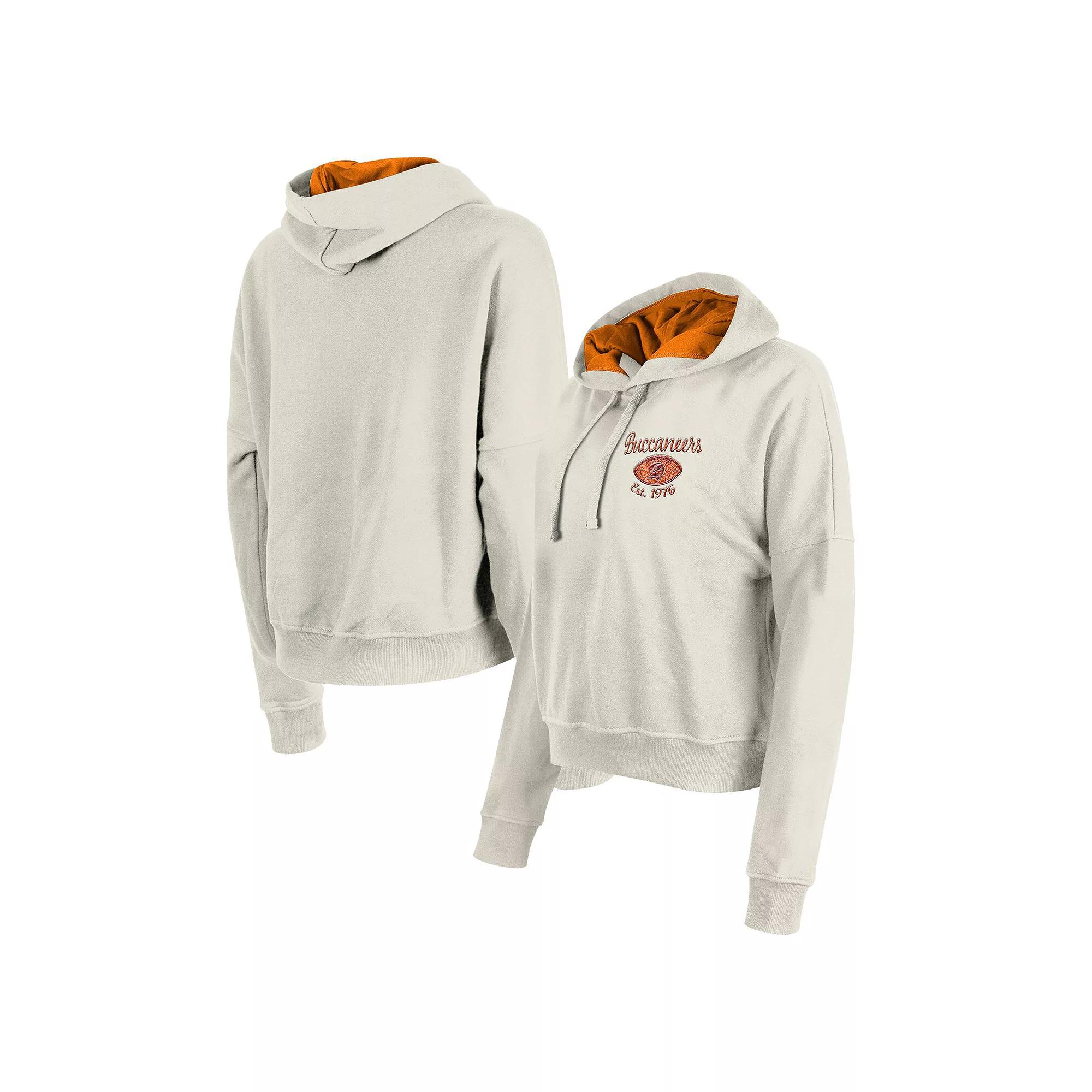 Women's New Era Cream Tampa Bay Buccaneers 3rd Down Historic Pullover Hoodie,  Product Image