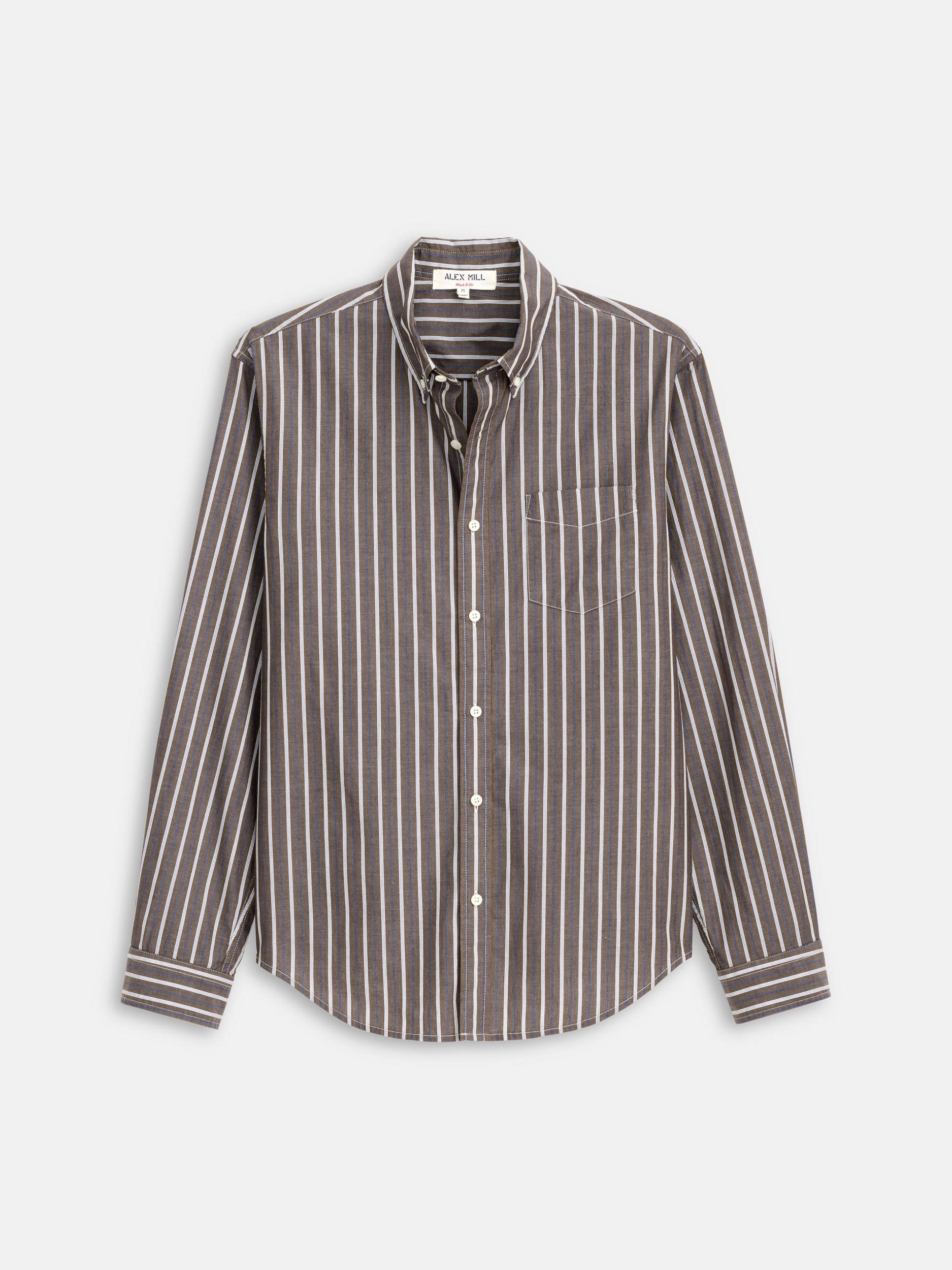 Mill Striped Shirt In Cotton Poplin Product Image