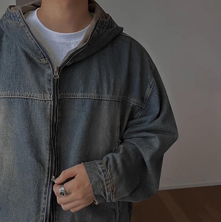 RT No. 11032 INDIGO BLUE DENIM HOODED JK & STRAIGHT PANTS Product Image