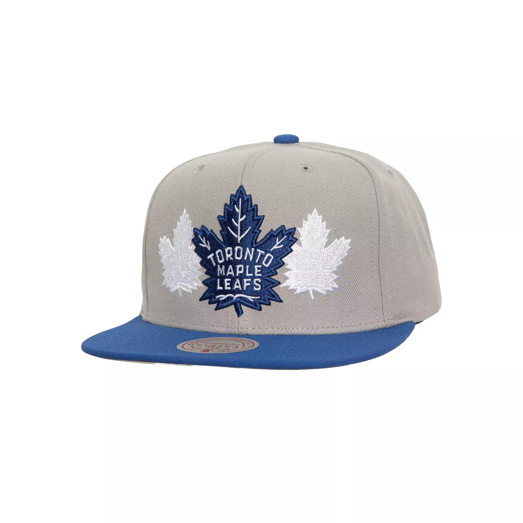 Men's Mitchell & Ness Gray Toronto Maple Leafs Soul Triple Up Snapback Hat, Mpl Grey Product Image