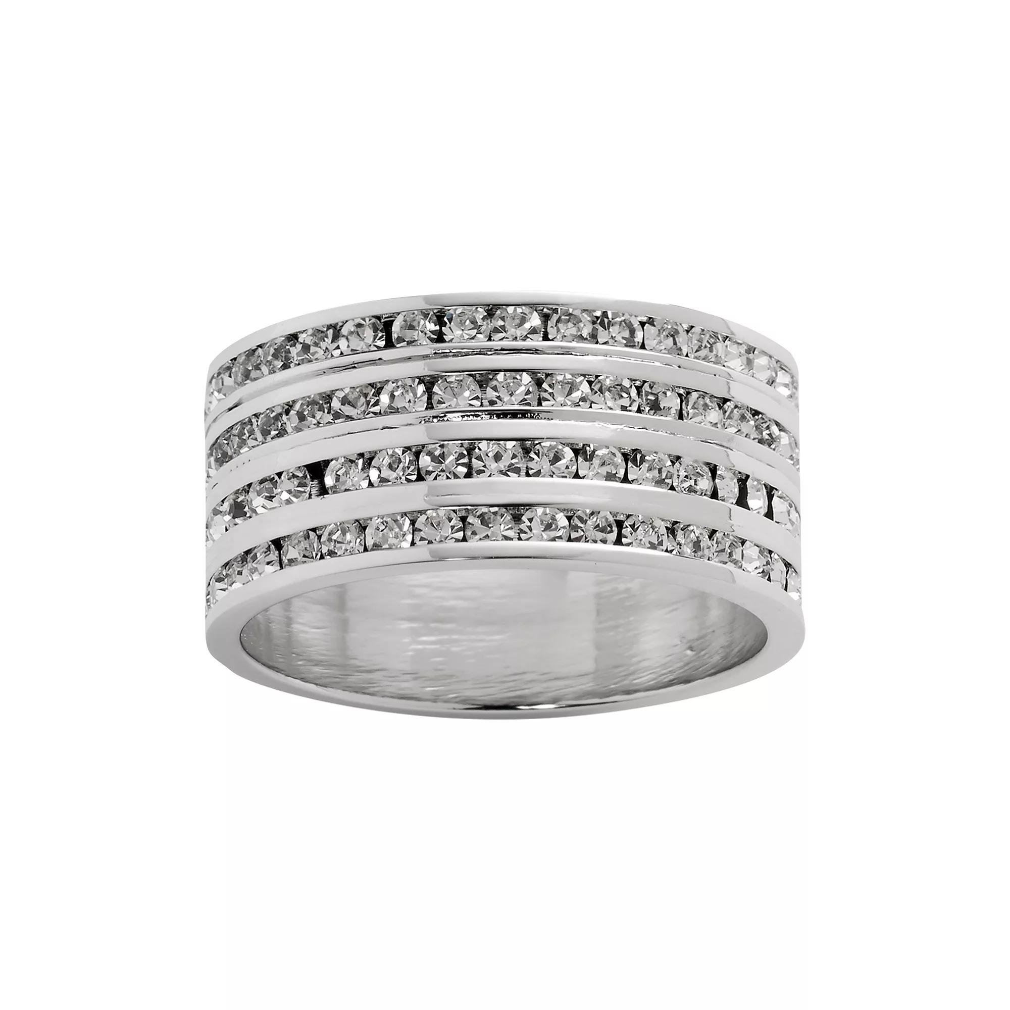 Traditions Jewelry Company Sterling Silver Crystal Eternity Ring, Women's,  Product Image