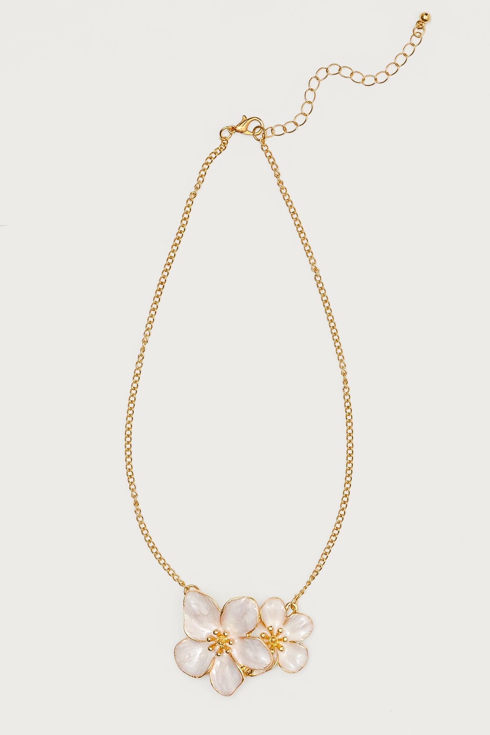 Double Flower Pendant Necklace Product Image