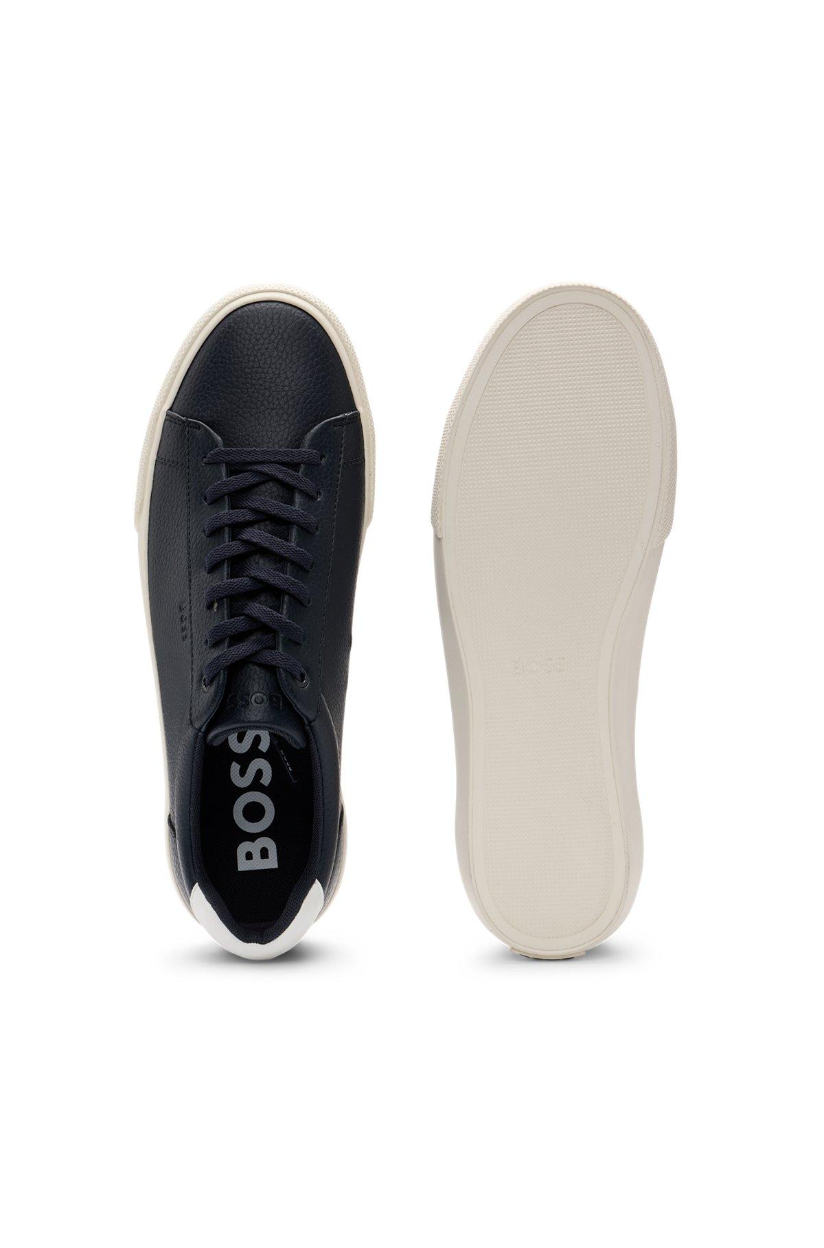 Faux-leather trainers with contrast backtab Product Image