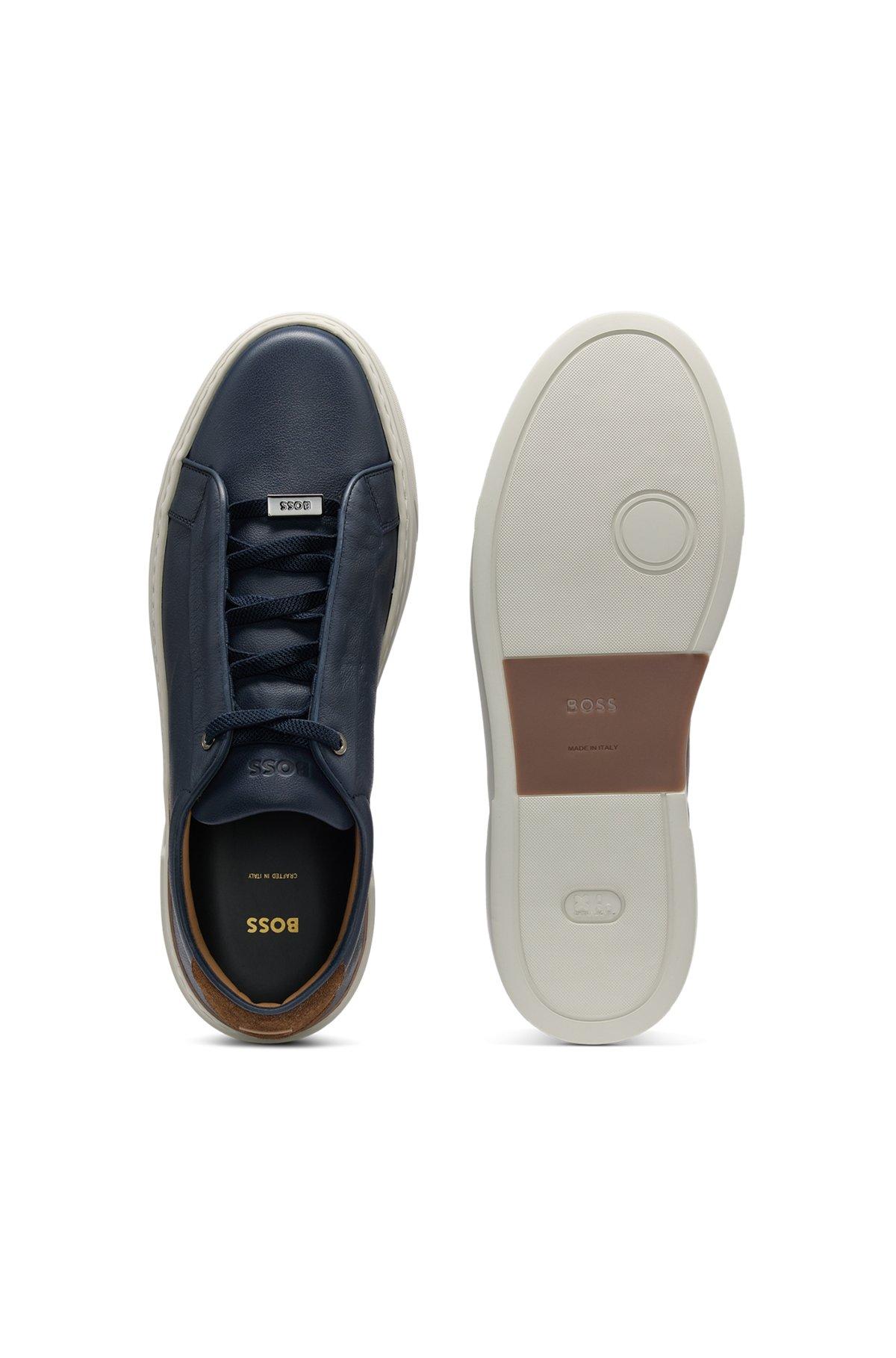 Gary leather trainers with suede backtab Product Image