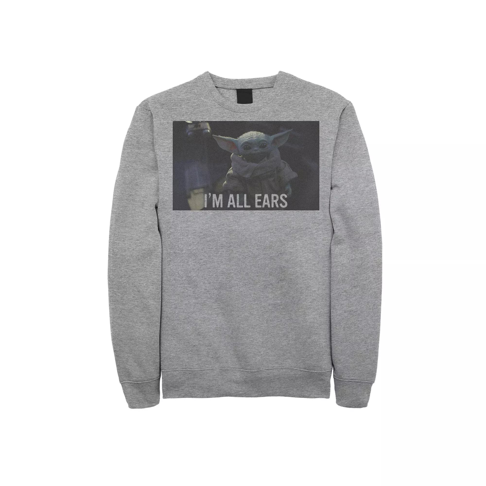 Men's Star Wars The Mandalorian The Child I'm All Ears Portrait Sweatshirt,  Product Image