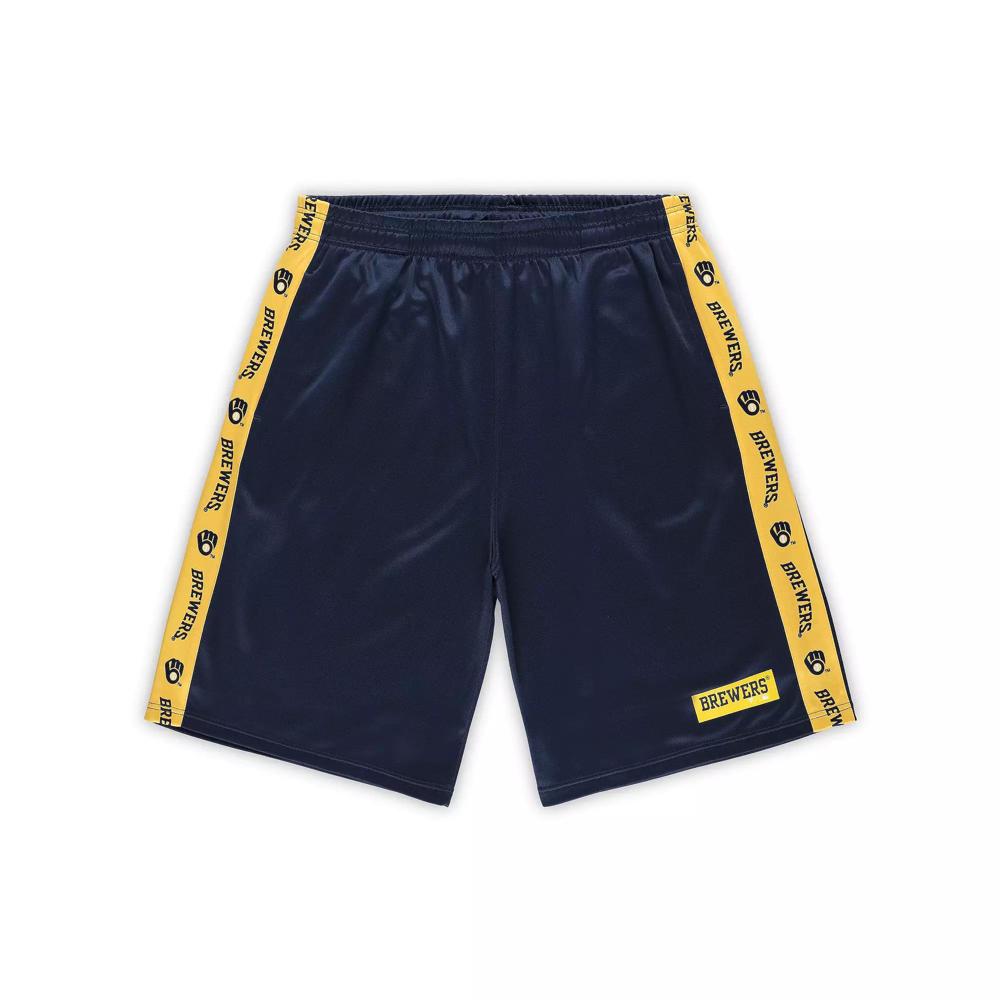 Men's Profile Navy Milwaukee Brewers Big & Tall Fleece Shorts, Size: 5XB, Blue Product Image