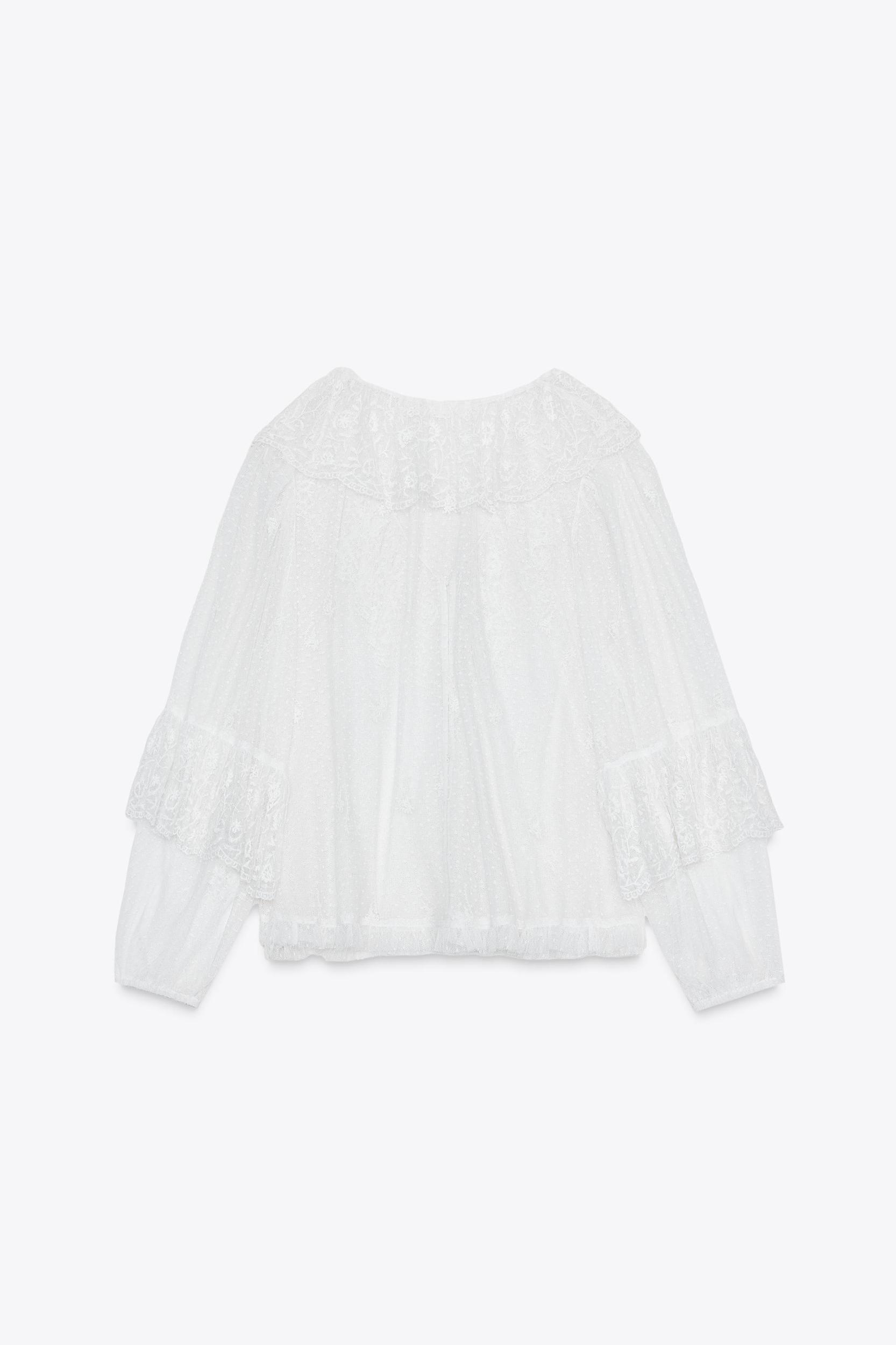SEMI-SHEER ROMANTIC BLOUSE Product Image