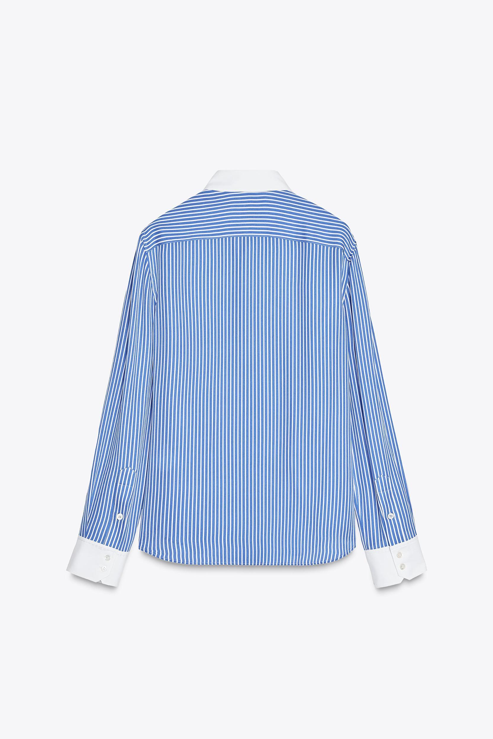 STRIPED SILK SHIRT ZW COLLECTION Product Image