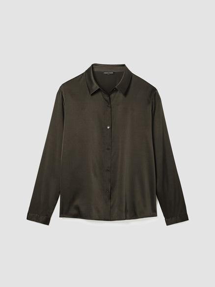 Eileen Fisher Buttery Soft Stretch Silk Shirt Product Image