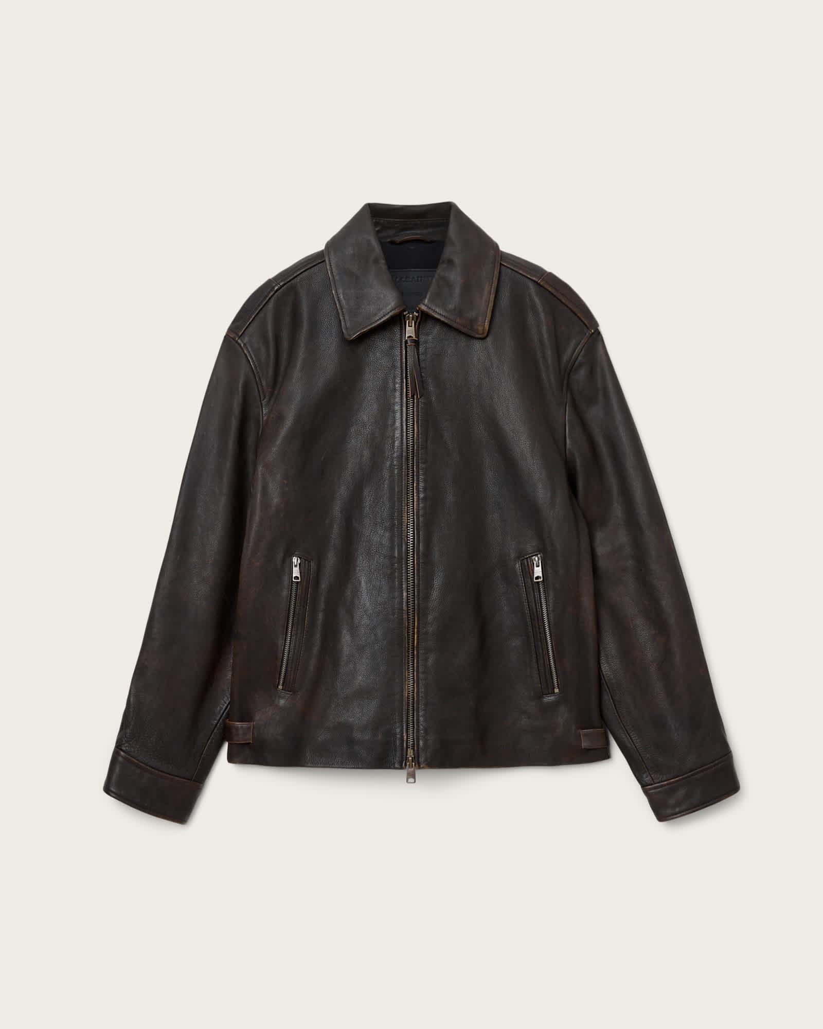 Garrison Leather Jacket COGNAC BROWN | ALLSAINTS US Product Image