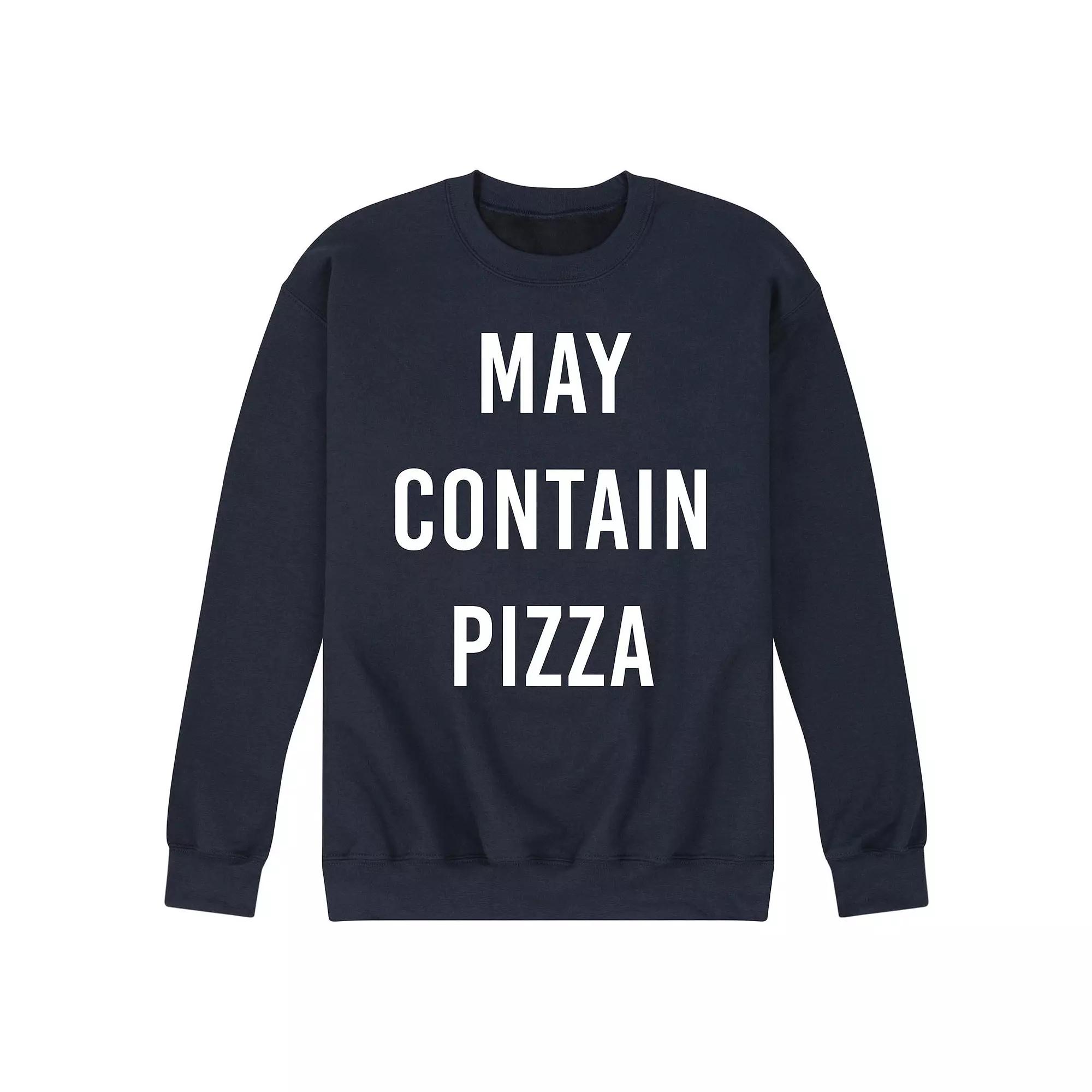 Men's May Contain Pizza Fleece Sweatshirt,  Product Image