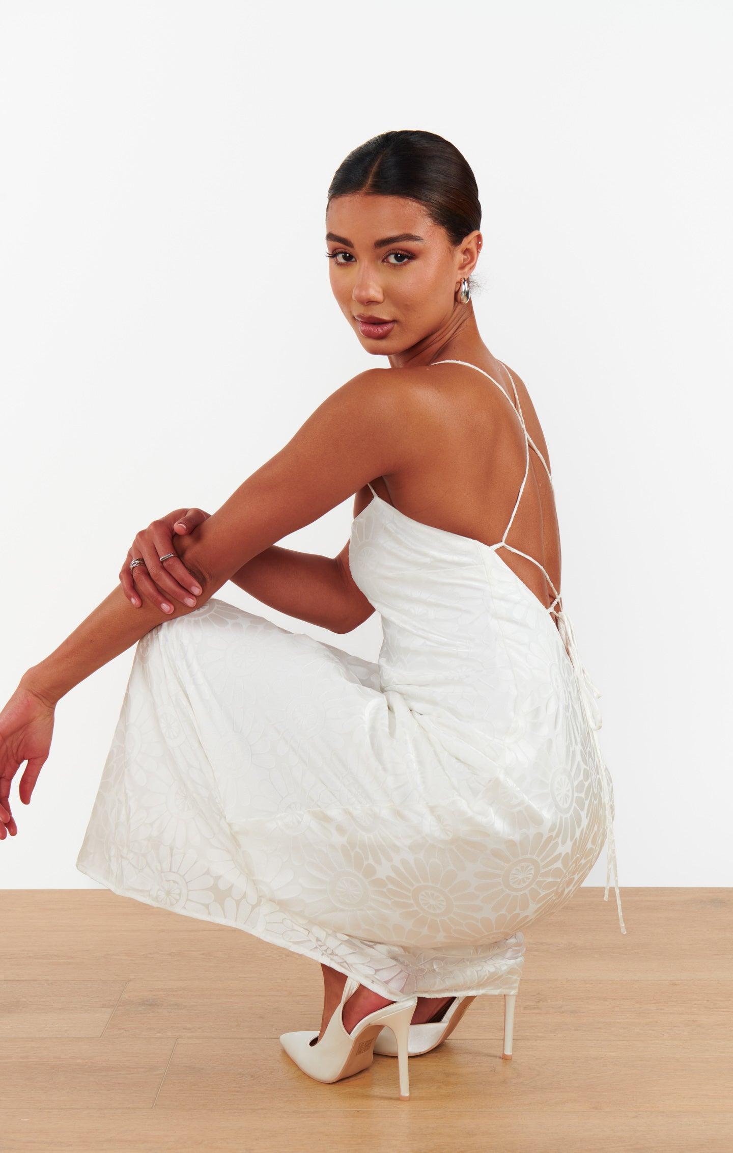 Dani Slip Dress ~ White Daisy Burnout Product Image