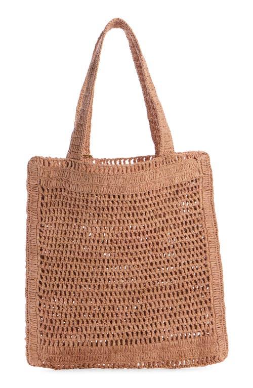 CHLOÉ Summer Banana Embellished Crocheted Embroidered Faux Raffia Tote In Beige Product Image