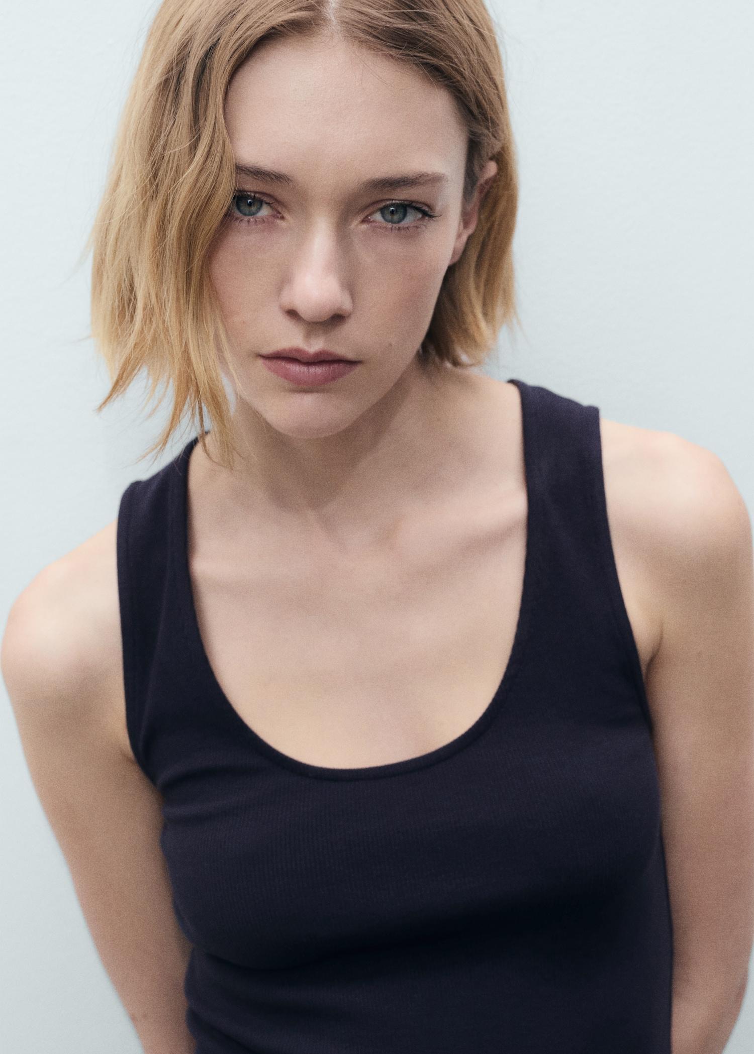 Flared dress in combined fabric - Women | MANGO USA Product Image