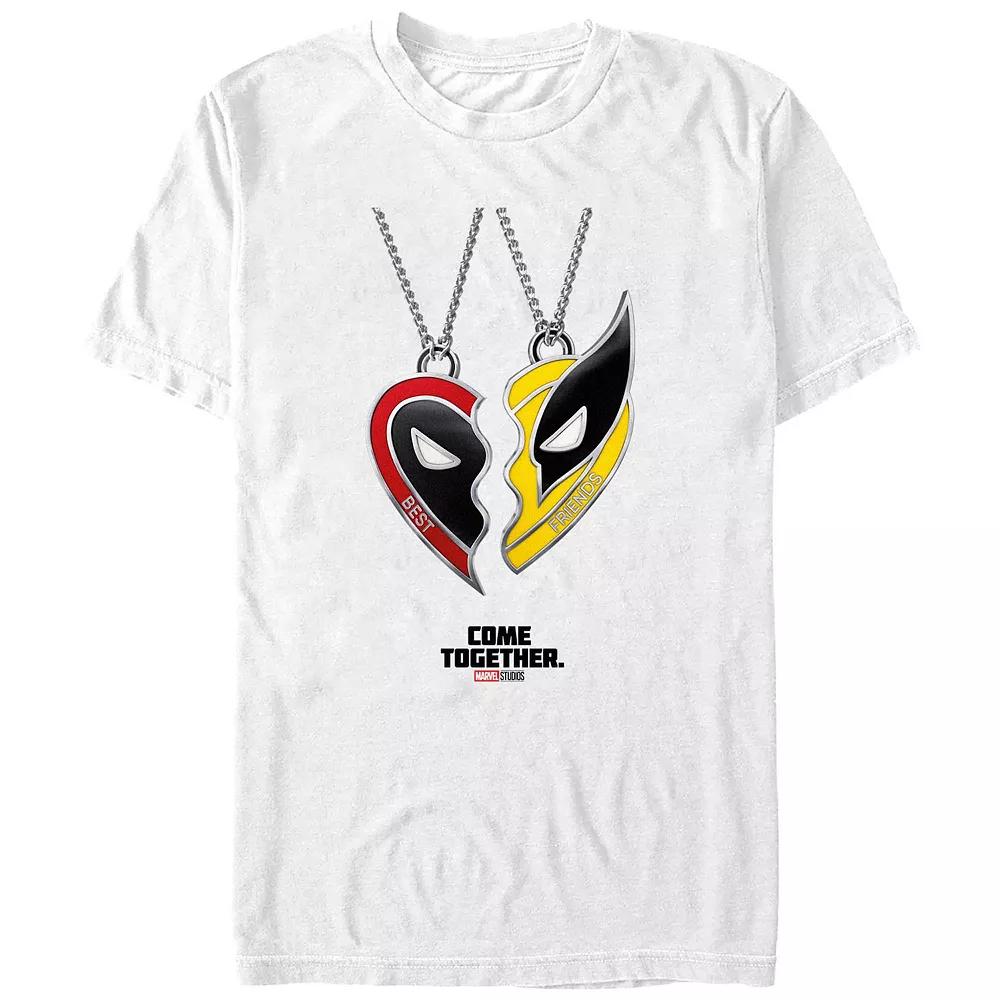 Men's Deadpool And Wolverine Best Friends Necklace Graphic Tee,  Product Image