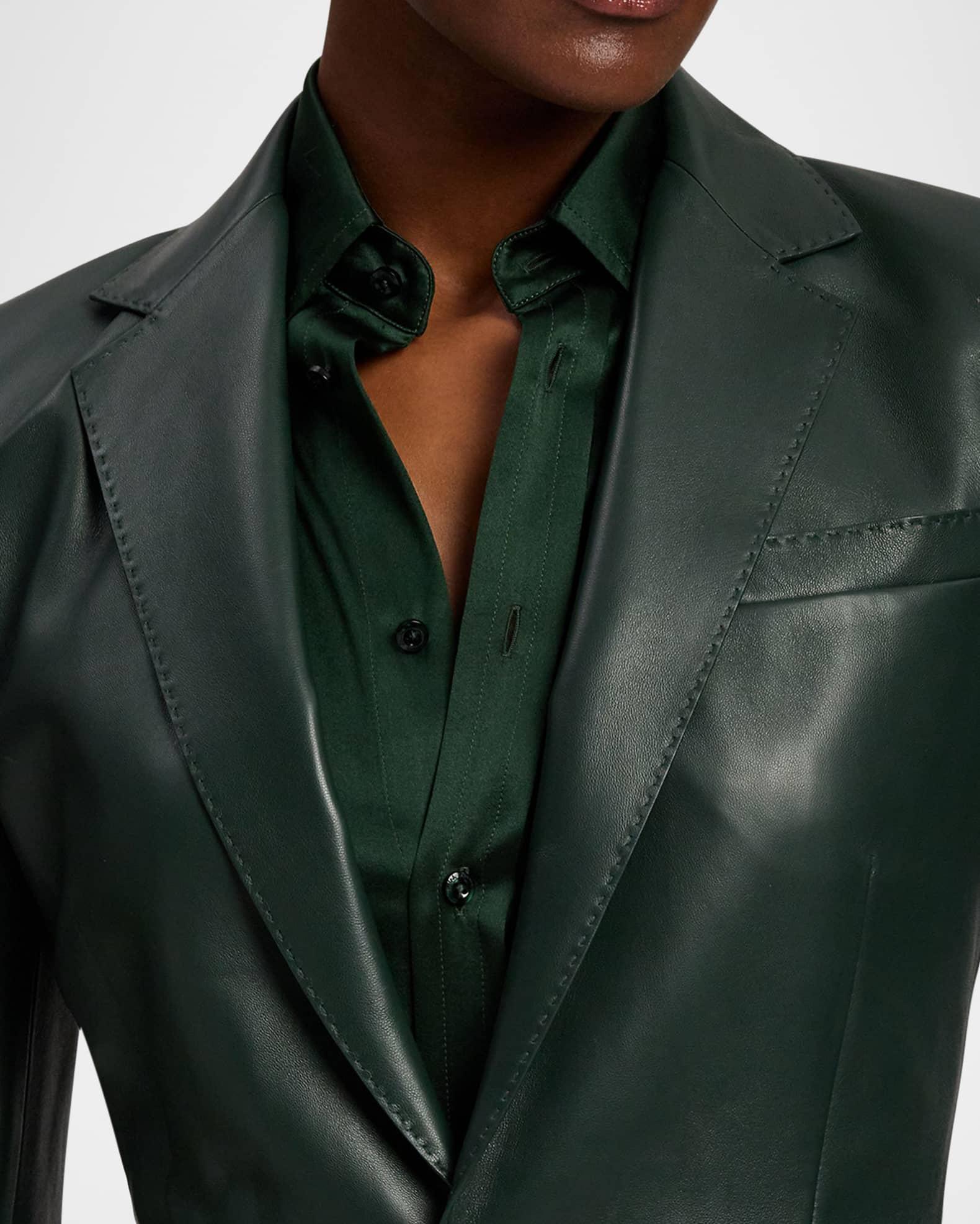 Parker Leather Single-Breasted Jacket Product Image