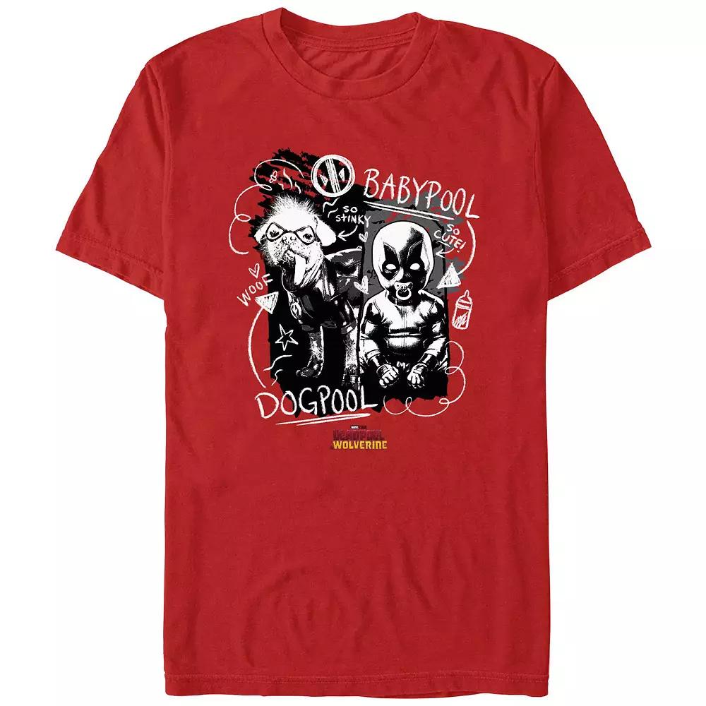 Men's Marvel Deadpool And Wolverine Dogpool And Babypool Graphic Tee,  Product Image