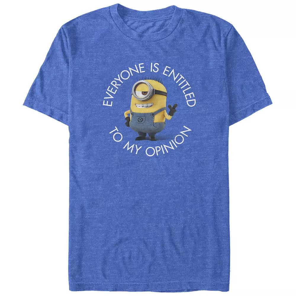 Big & Tall Despicable Me Everyone Is Entitled To My Opinion Graphic Tee, Men's, Size: Large Tall, Royal Grey Product Image