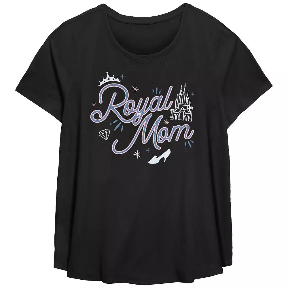 Disney's Cinderella Icons Royal Mom Plus Size Flowy Graphic Tee, Women's, Size: 1XL, Black Product Image