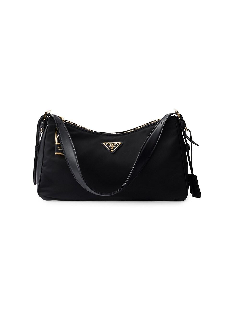 Womens Large Re-Nylon and Leather Shoulder Bag Product Image