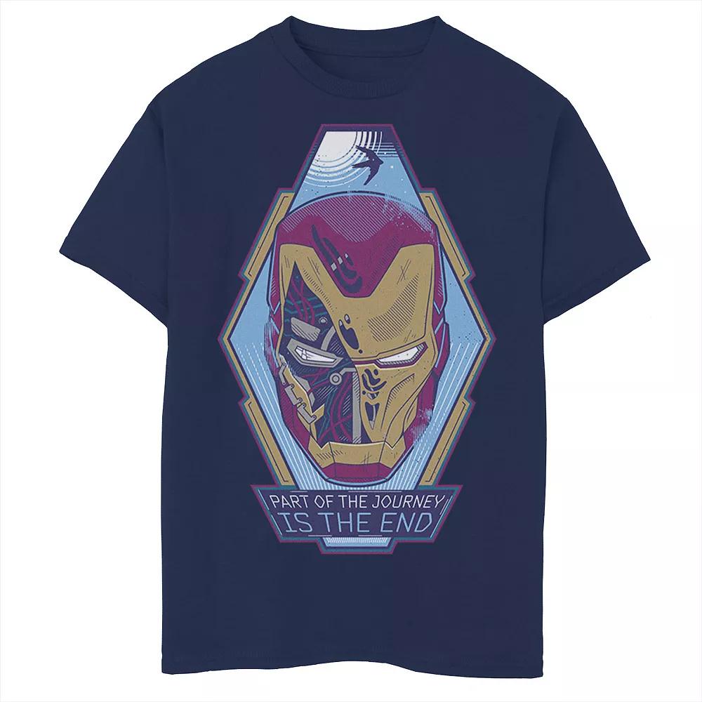 Boys 8-20 Marvel Avengers Endgame Iron Man Hexagon Portrait Tee, Boy's, Size: Medium, Blue Product Image