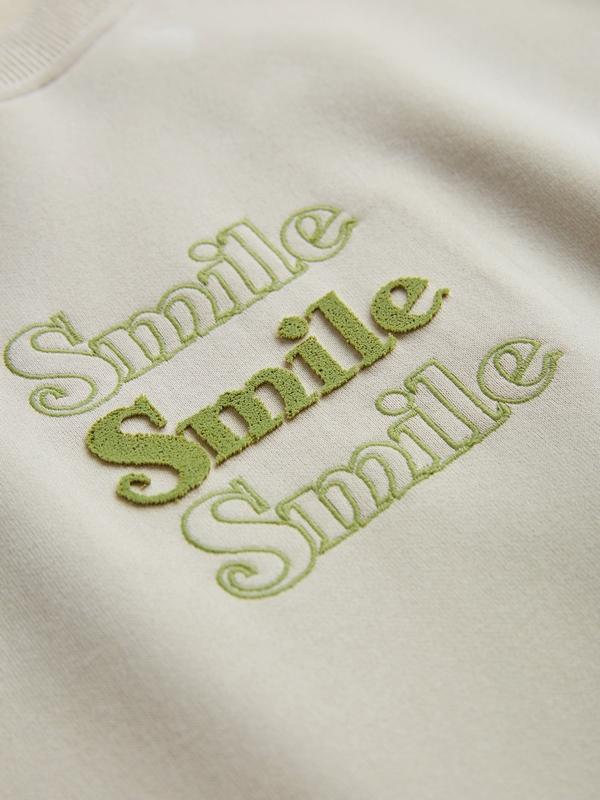 Smile Print Pull Over Oversized Hoodie Product Image