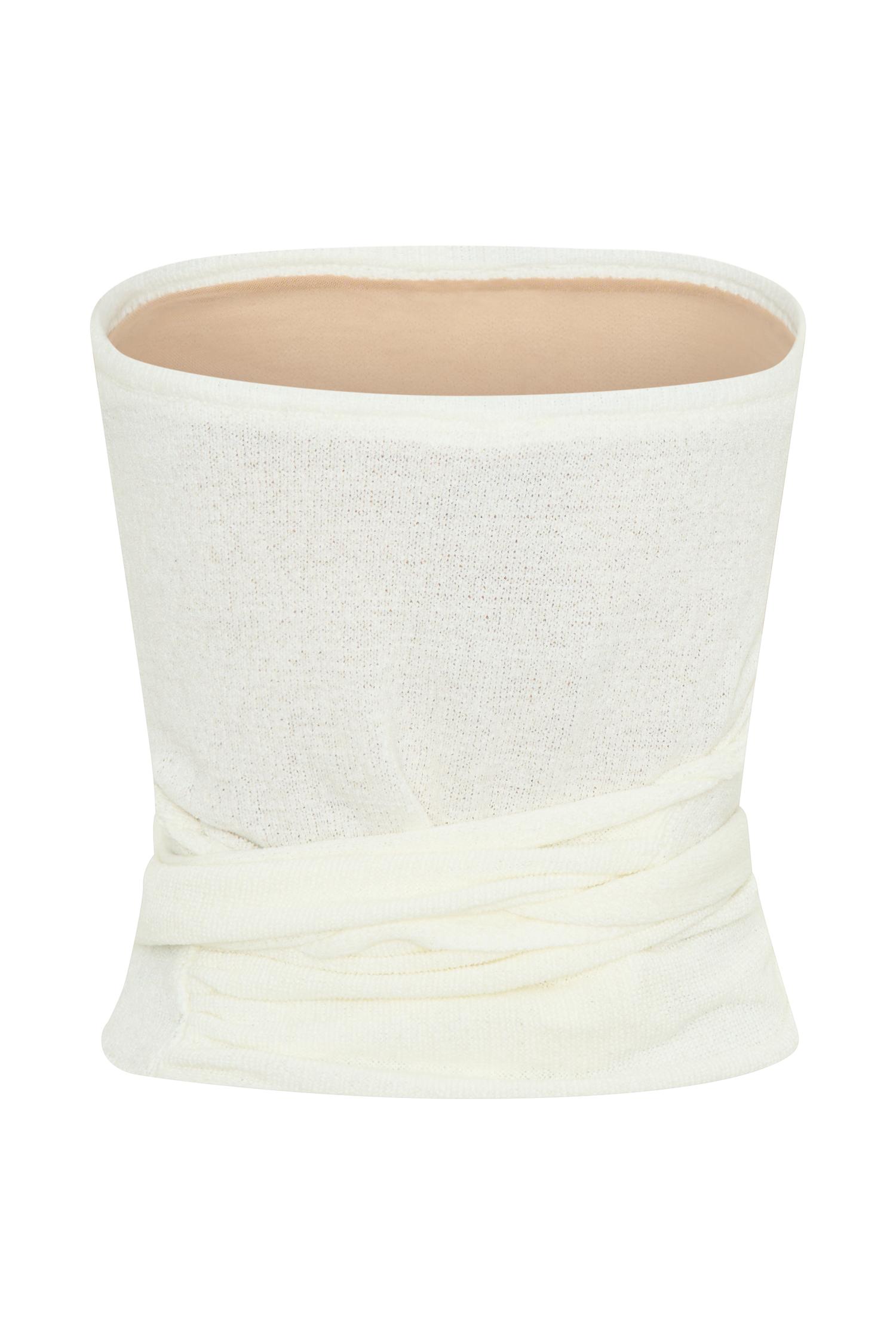 Phoebe Strapless Tie Knit Top - Ivory Product Image