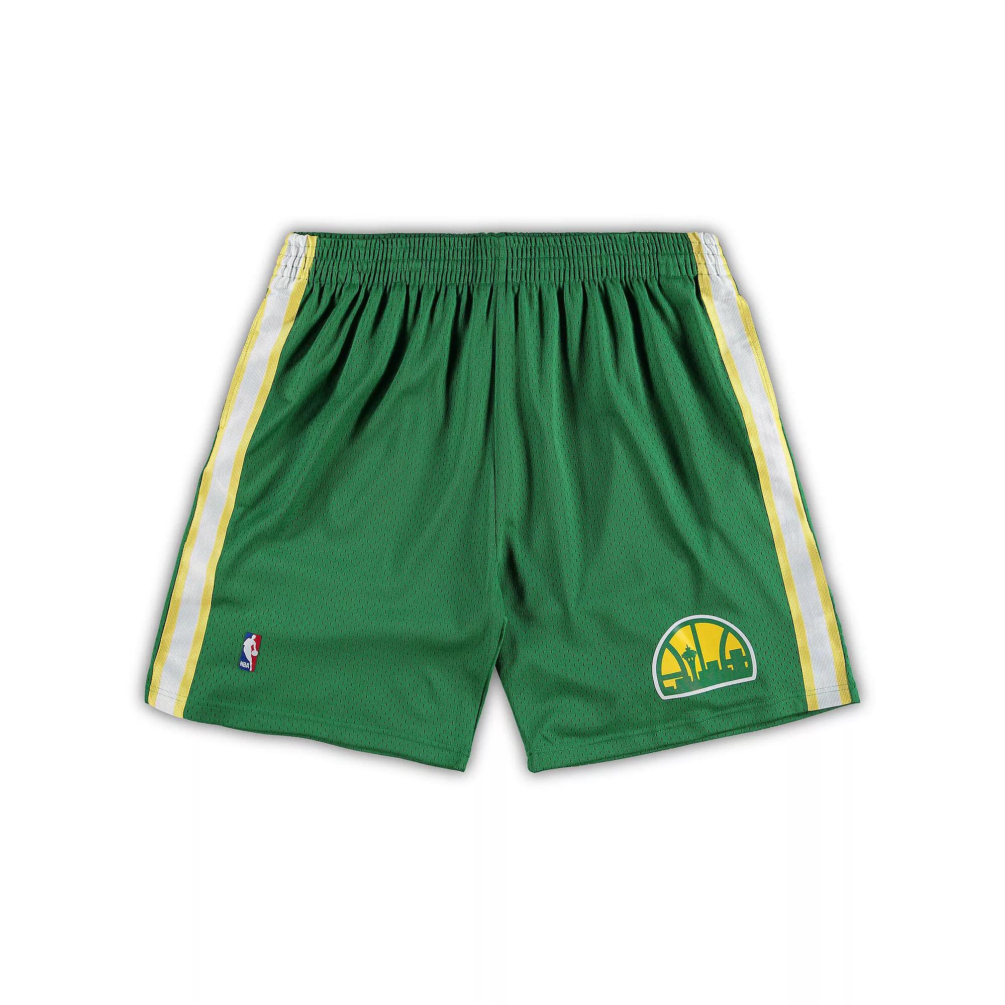 Men's Mitchell & Ness Kelly Green Seattle SuperSonics Big & Tall Hardwood Classics Team Swingman Shorts,  Product Image