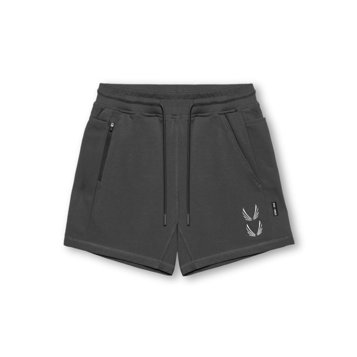 0867. Tech-Terry™ Sidelock Sweat Short - Space Grey "Stacked Wings" Male Product Image
