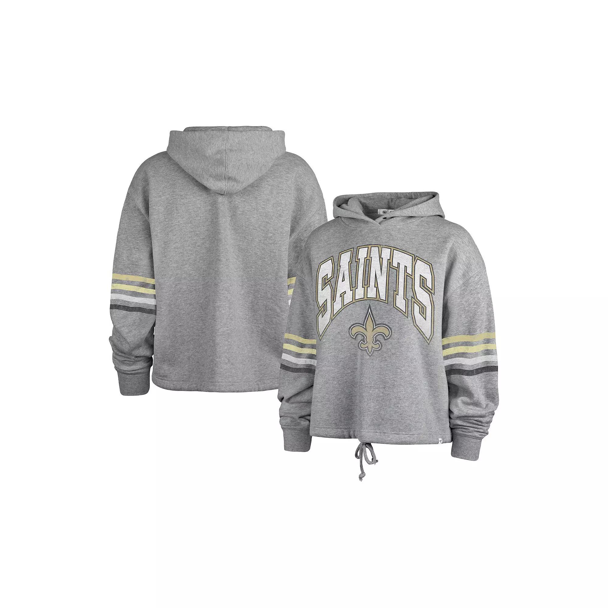 Women's '47 Heather Gray New Orleans Saints Upland Bennett Pullover Hoodie,  Product Image