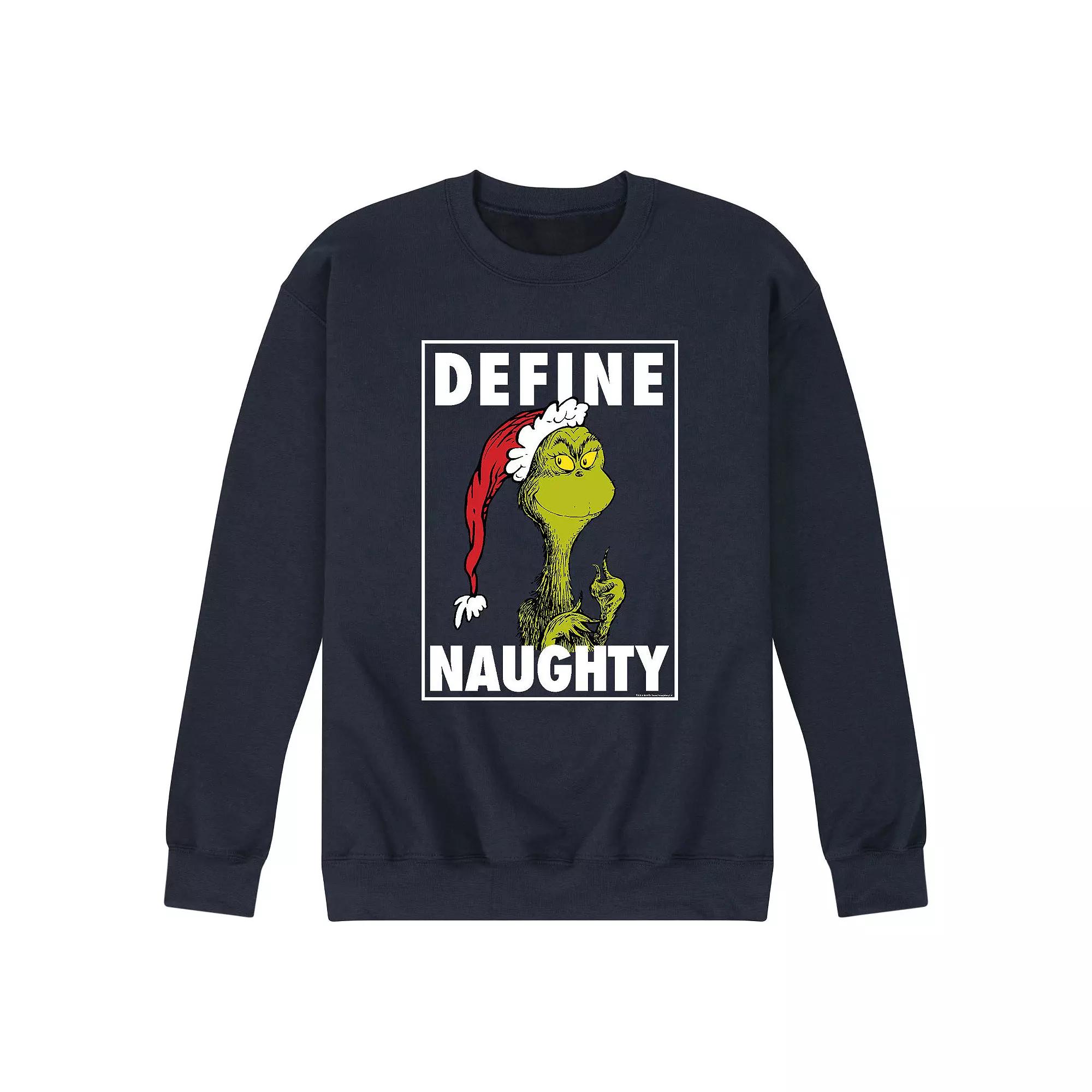 Men's Dr. Suess The Grinch Naughty Sweatshirt,  Product Image