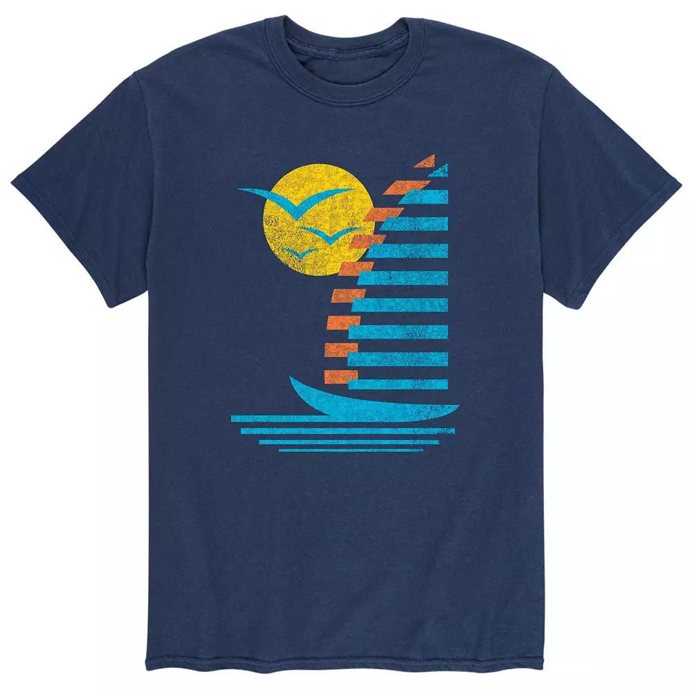 Men's Sailboats Gull Retro Tee,  Product Image