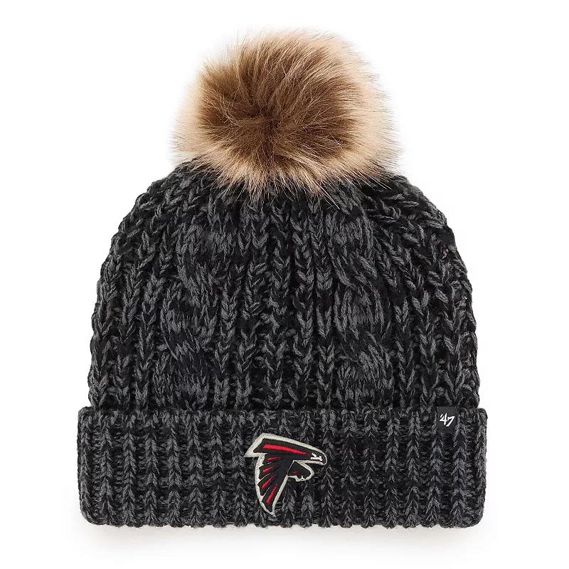 Women's '47 Black Atlanta Falcons Logo Meeko Cuffed Knit Hat with Pom Product Image