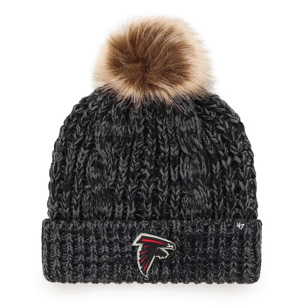 Women's '47 Black Atlanta Falcons Logo Meeko Cuffed Knit Hat with Pom Product Image