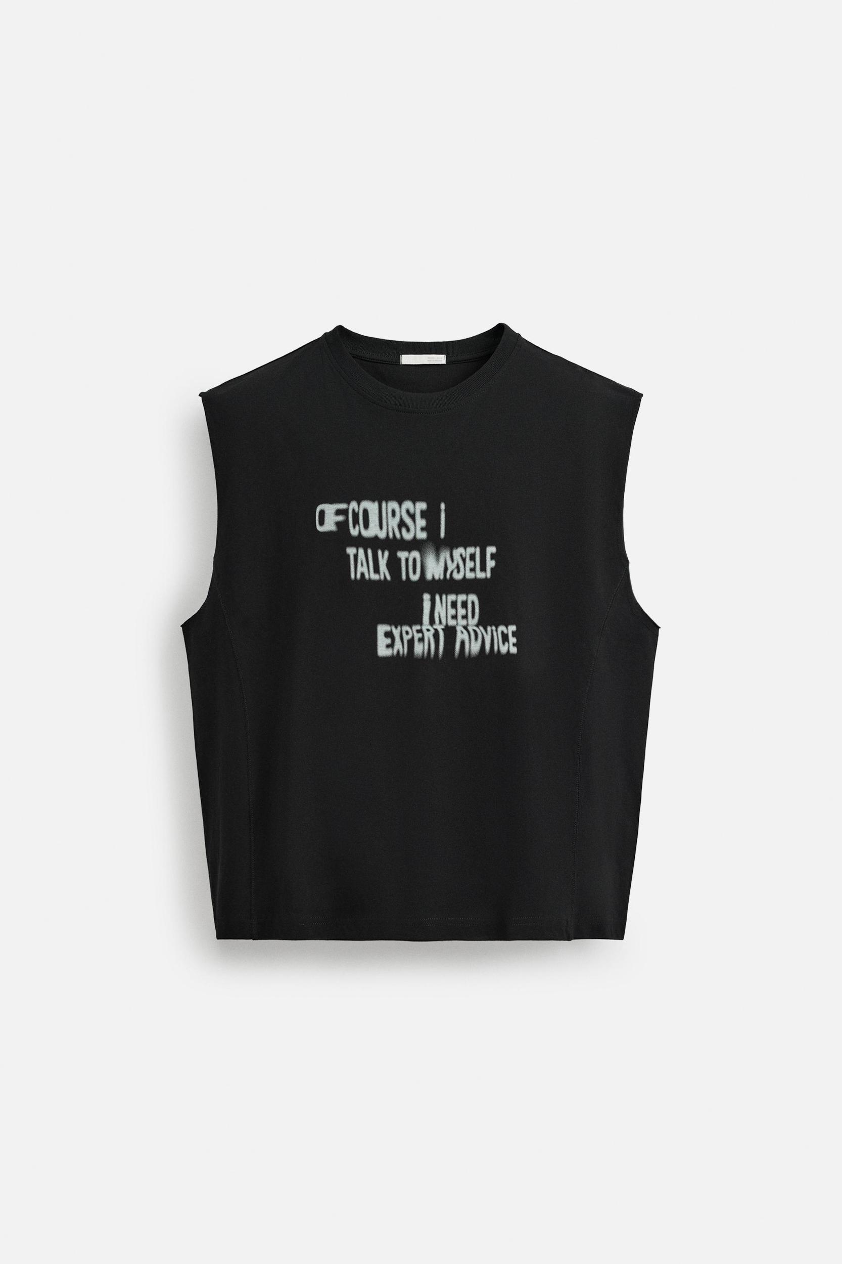 TEXT PRINT TANK T-SHIRT Product Image