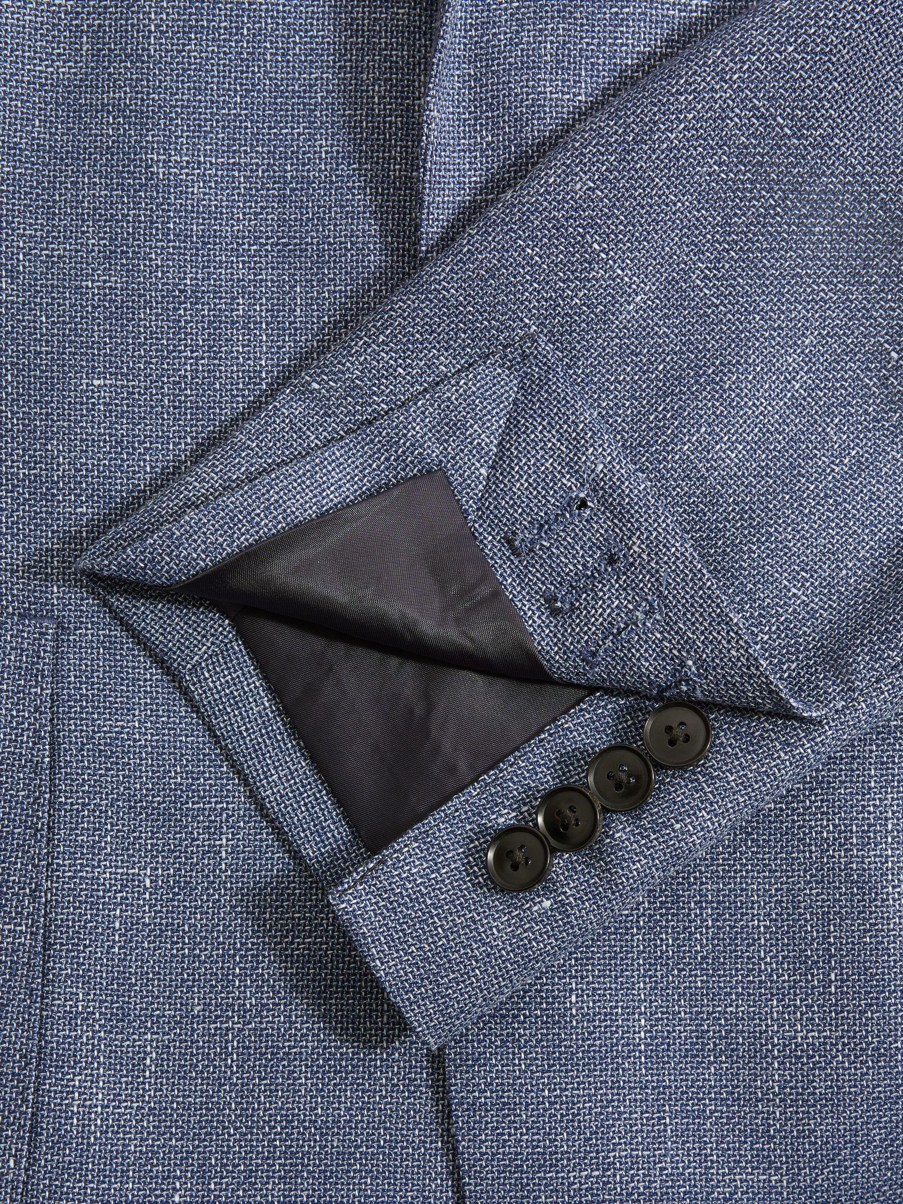 Slim Fit Single Breasted Wool Blend Blazer in Indigo Product Image