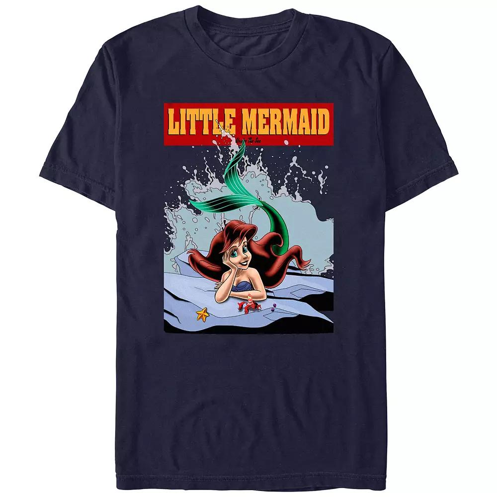 Disney's The Little Mermaid Ariel On A Rock Poster Juniors' Boyfriend Graphic Tee, Women's,  Product Image