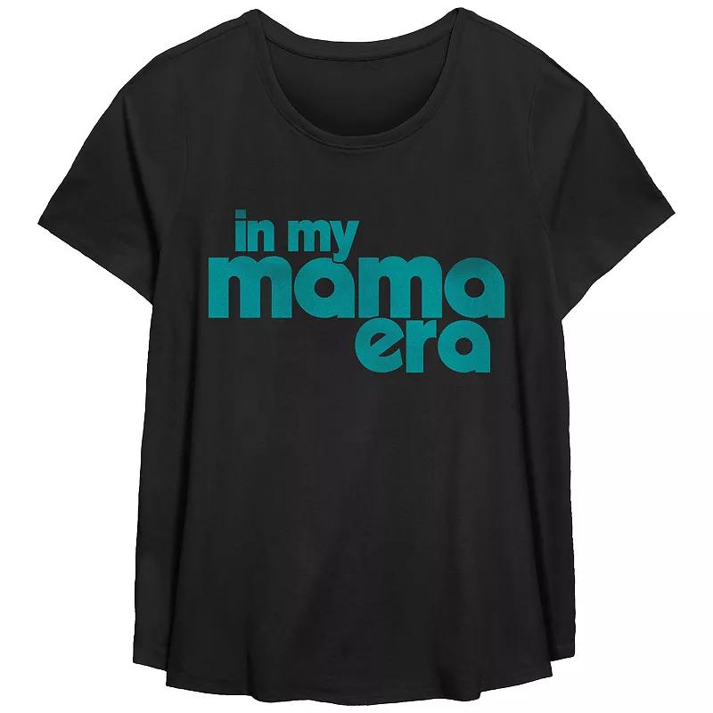 Plus Size In My Mama Era Scoop Hem Flow Graphic Tee, Women's, Size: 4XL, Grey Gray Product Image