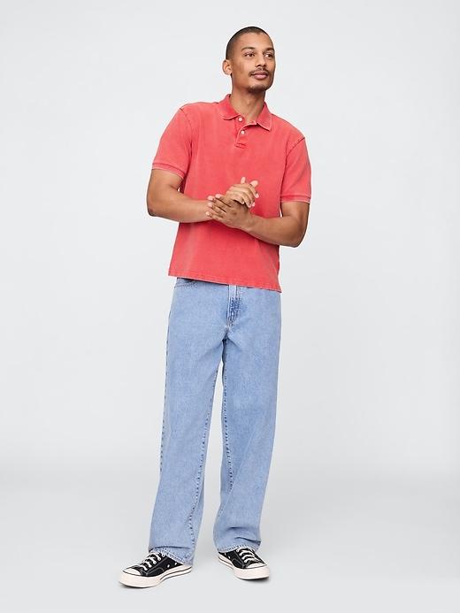 Relaxed Pique Polo Shirt Product Image