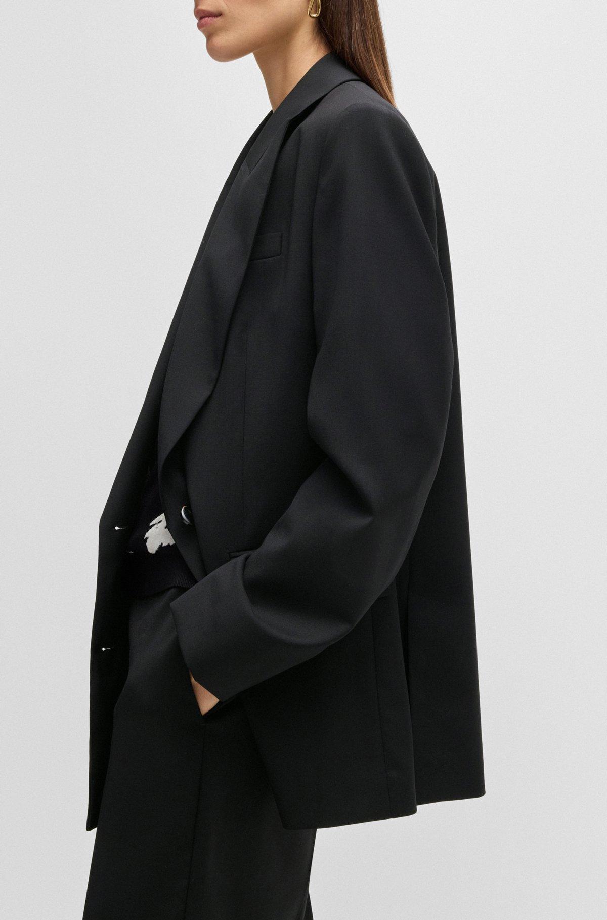 Oversize-fit double-breasted blazer in virgin wool Product Image