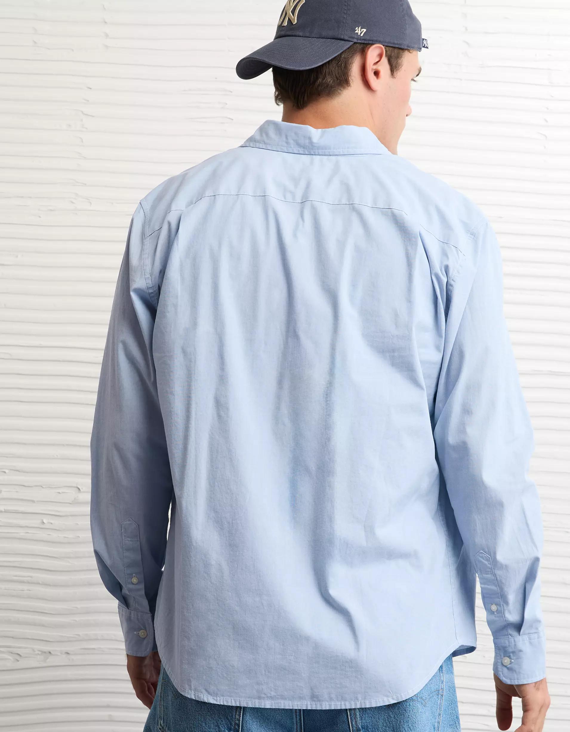 AE Everyday Relaxed Fit Poplin Button-Up Shirt Product Image