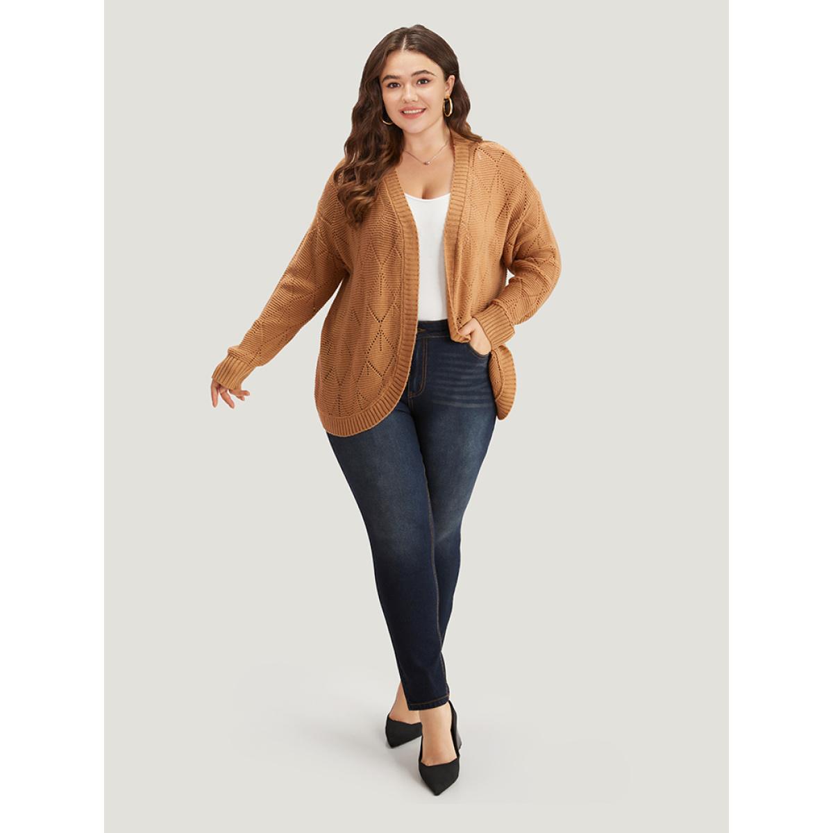 Plus Size Skinny Pocket Dark Wash Zipper Fly Jeans Women Midnight Casual Plain Non High stretch Slanted pocket Jeans BloomChic 26/4X Product Image