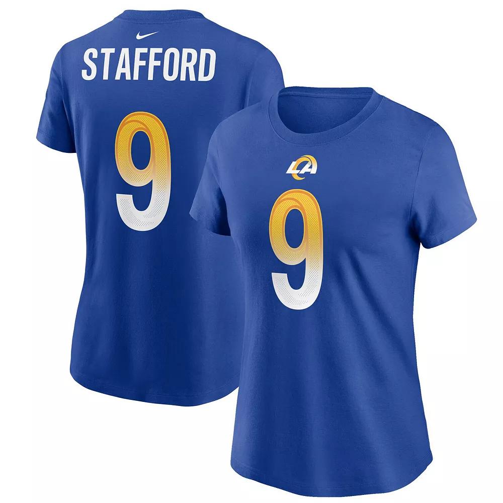 Women's Nike Matthew Stafford Royal Los Angeles Rams Name & Number T-Shirt, Size: Small, Blue Product Image