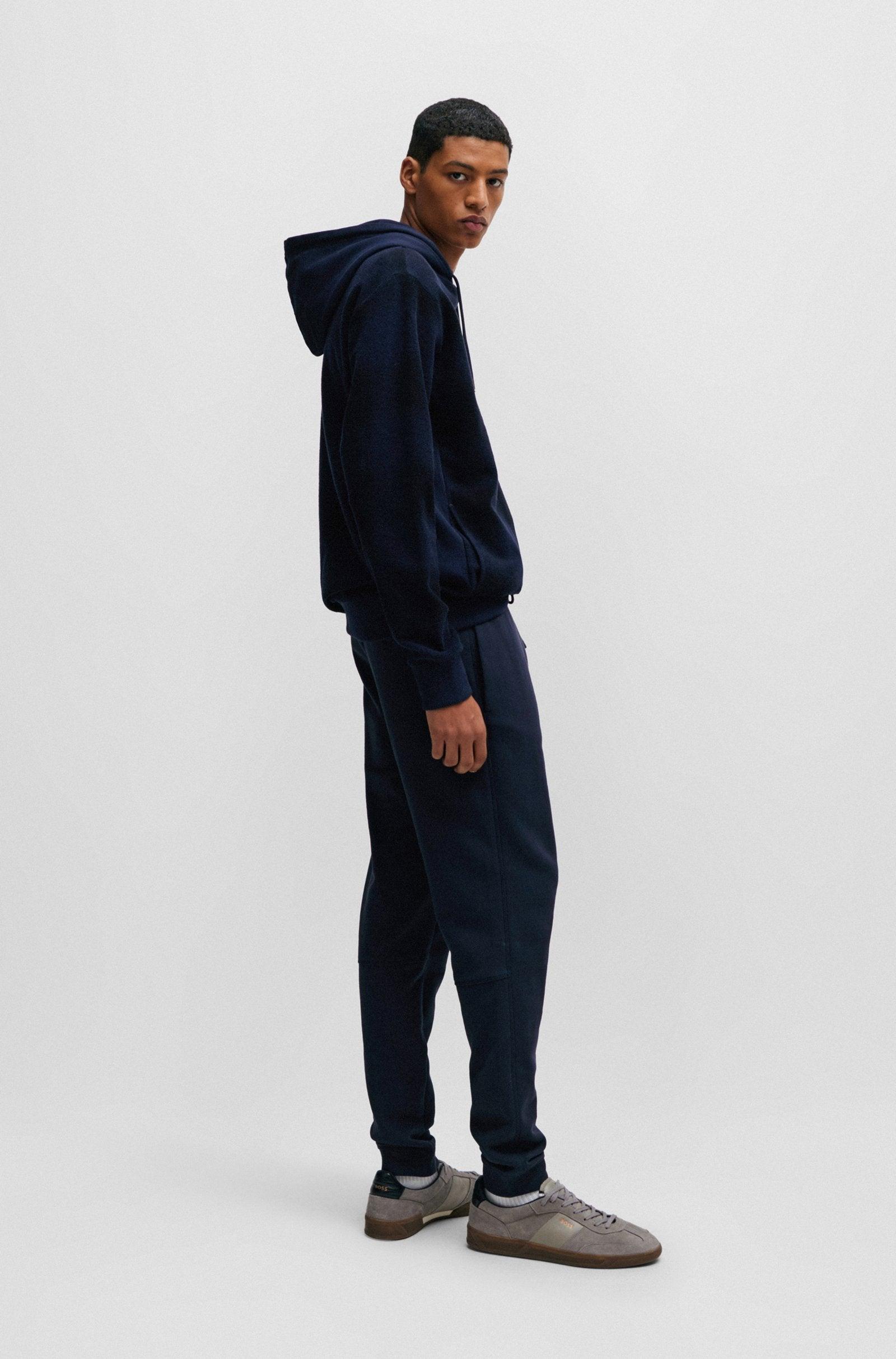 Boss COTTON-TERRY TRACKSUIT BOTTOMS WITH LOGO PATCH Product Image