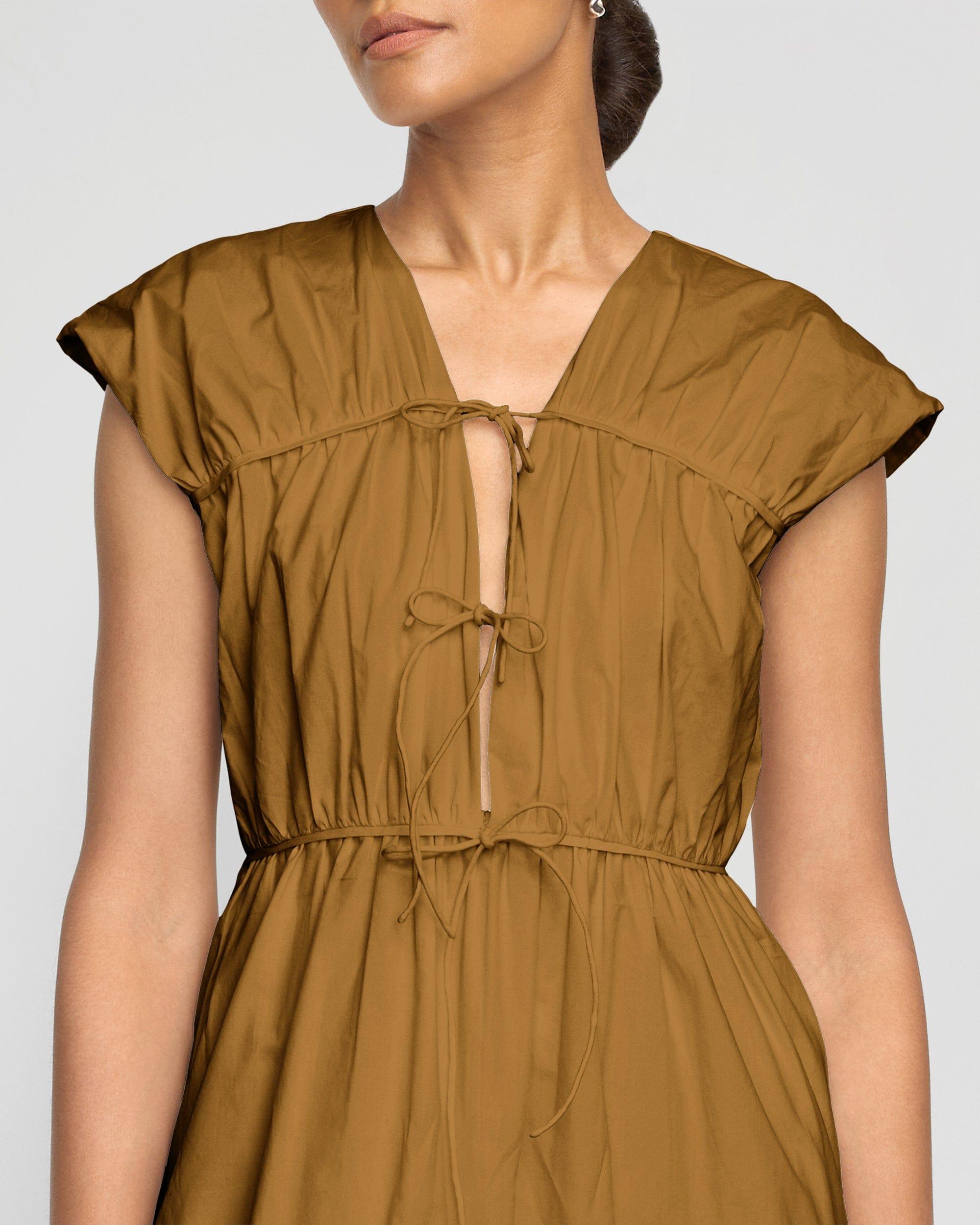 Shreya Tie-Front Organic Cotton Dress Product Image