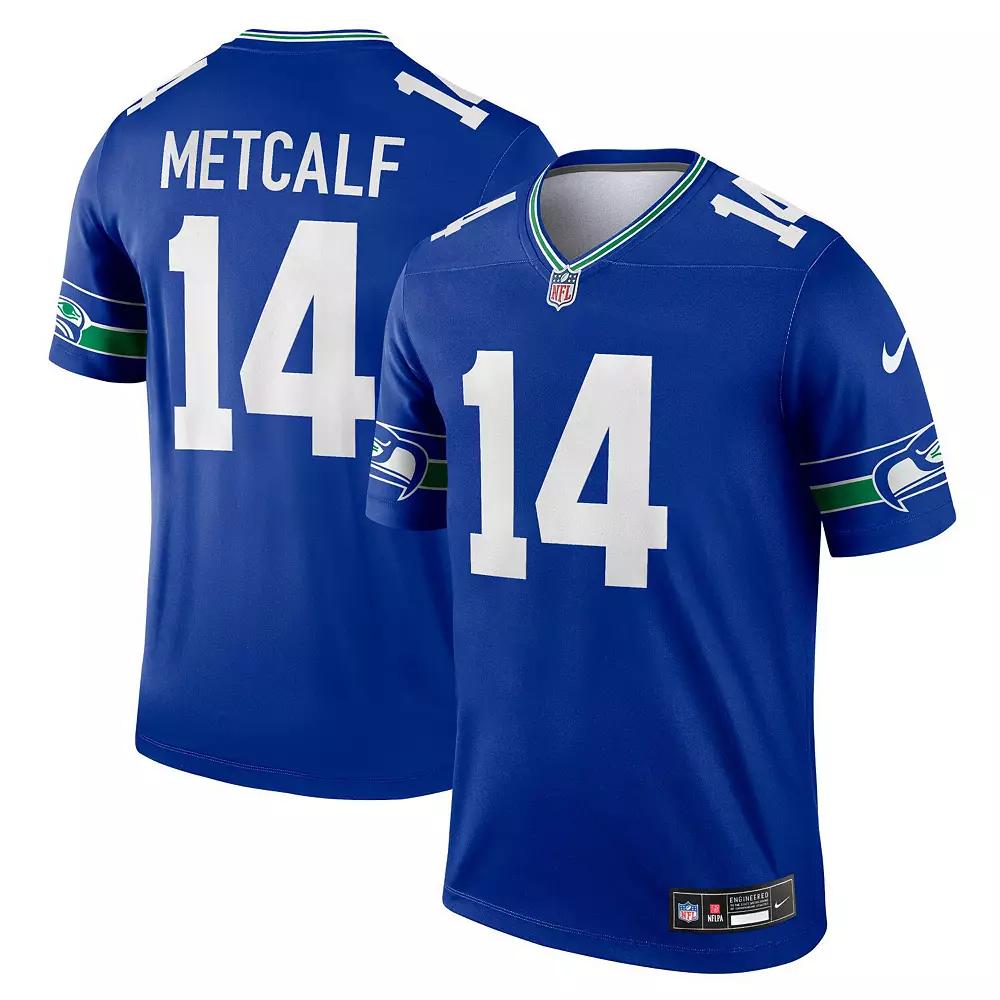 Men's Nike DK Metcalf Royal Seattle Seahawks Throwback Legend Player Jersey, Size: Large, Blue Product Image